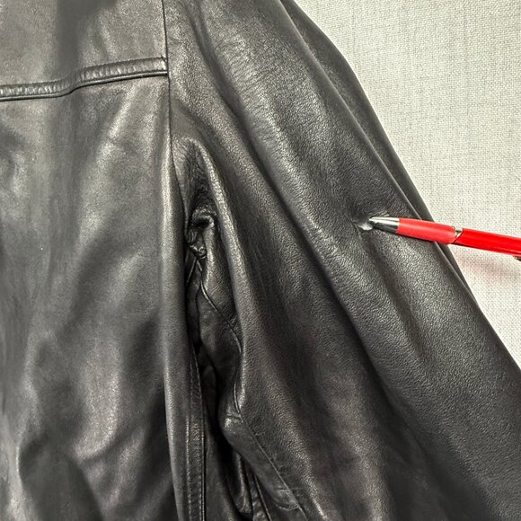 Wilsons Leather Mens Jacket Thinsulate Black Button-Down Lined Size XL - Picture 7 of 16